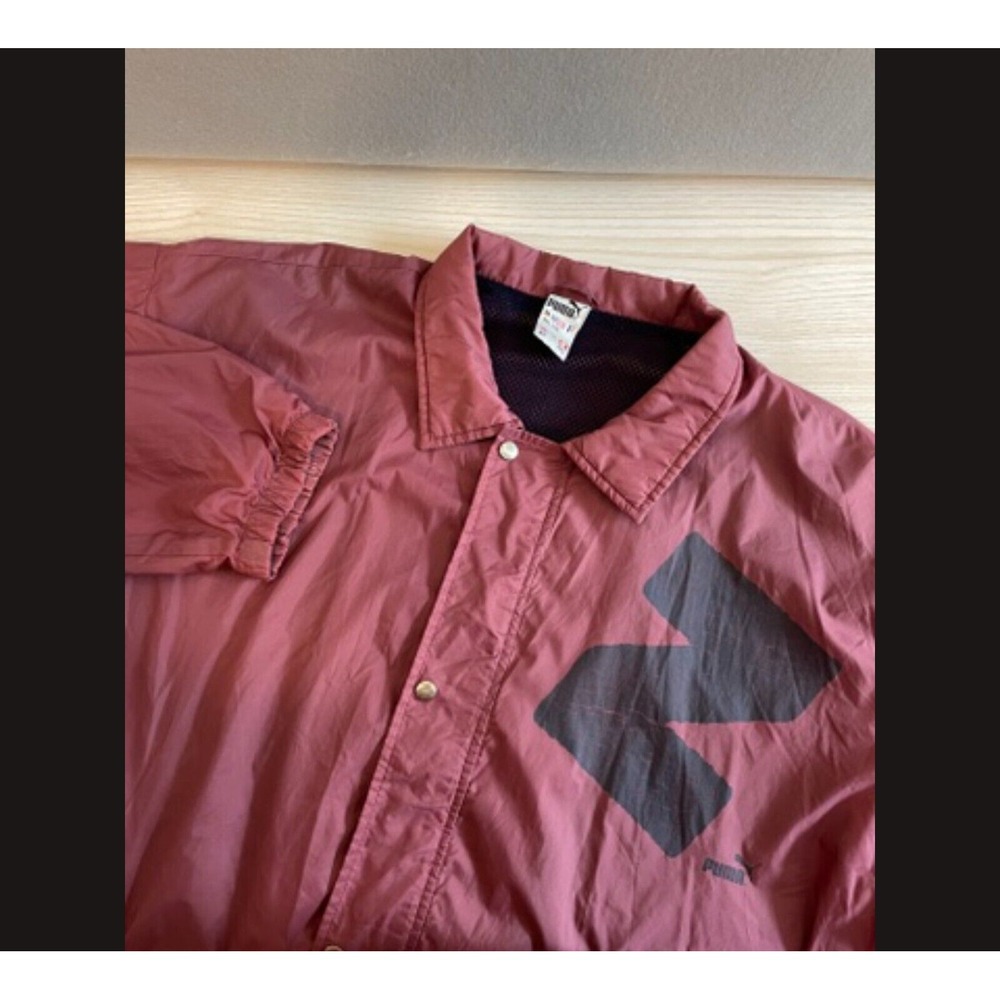 Puma Jacket Men's Size 2XL Burgundy 100% Polyester Full Zipper Windbreaker